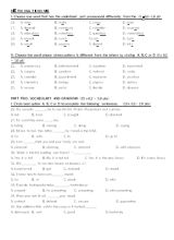 Đề thi olympic môn Tiếng Anh Lớp 7 - Năm học 2015-2016 (Có đáp án)